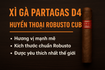 Xì Gà Partagas D4 – Huyền Thoại Robusto Cuba Được Yêu Thích Nhất
