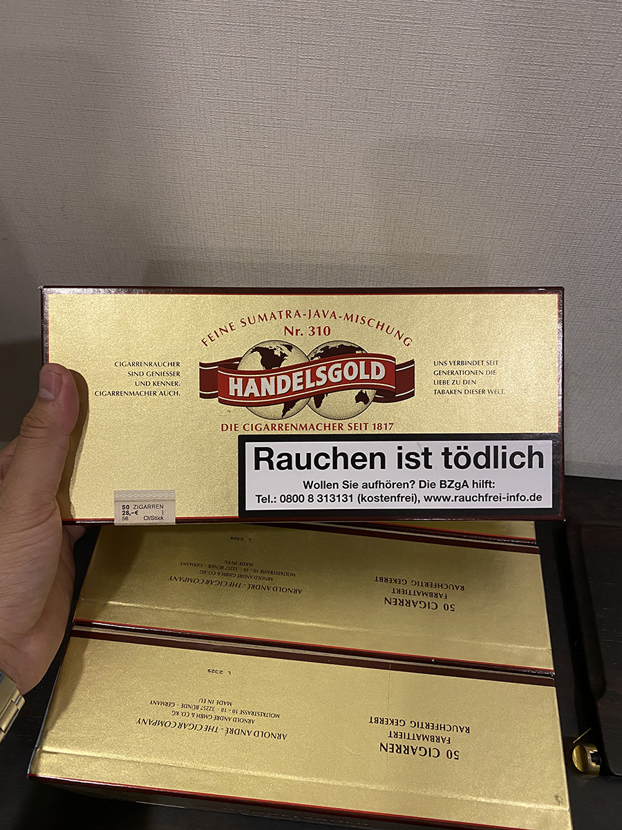 Xì gà Handelsgold Sumatra - Hộp 50 điếu