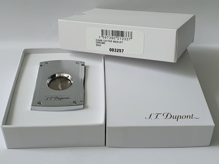 Cắt S T Dupont MaxiJet Cigar Cutter Chrome Grid 003257