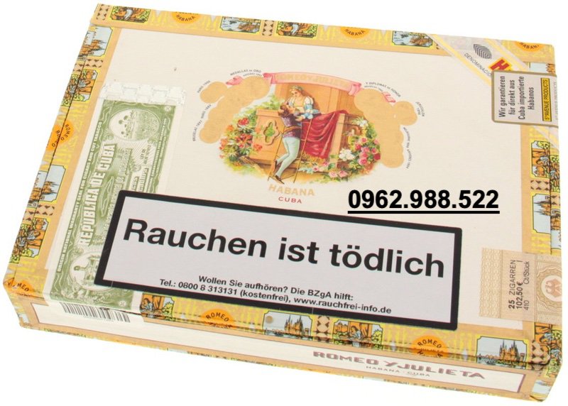 Xì gà Romeo y Julieta Belvederes - Hộp 25 điếu