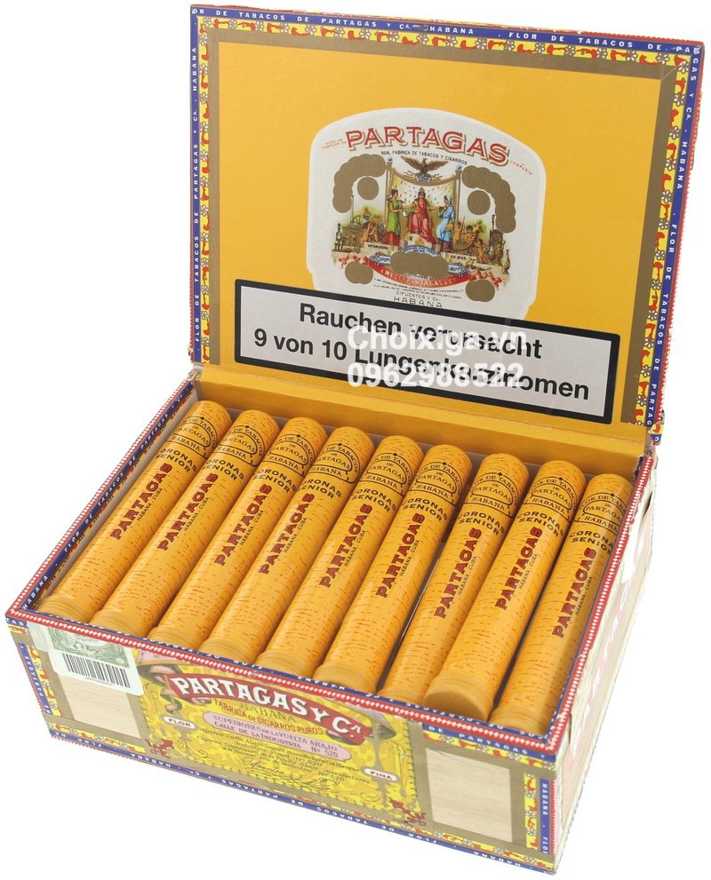 Xì gà Partagas Coronas Senior Tubos - Hộp 25 điếu