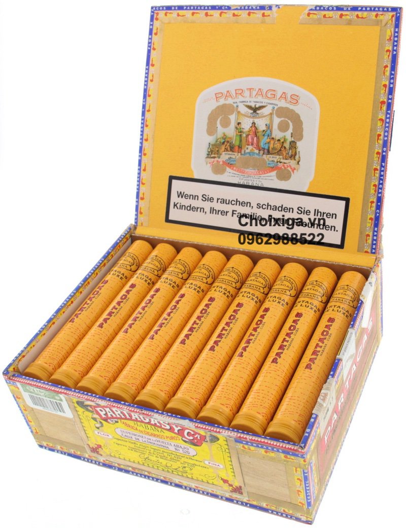 Xì gà Partagas De Luxe Tubos - Hộp 10 điếu