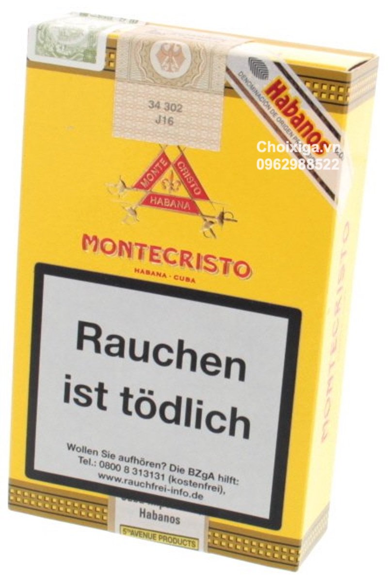 Xì gà Montecristo Petit No. 2 Tubos - Hộp 3 điếu