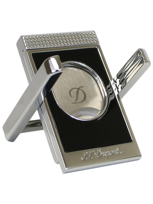 Dao cắt kèm gác xì gà S.T. Dupont Stand Black and Chrome 003415