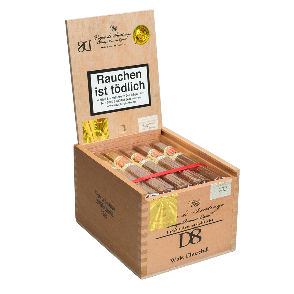 Xì gà Vegas De Santiago D8 Wide Churchill - Hộp 20 điếu