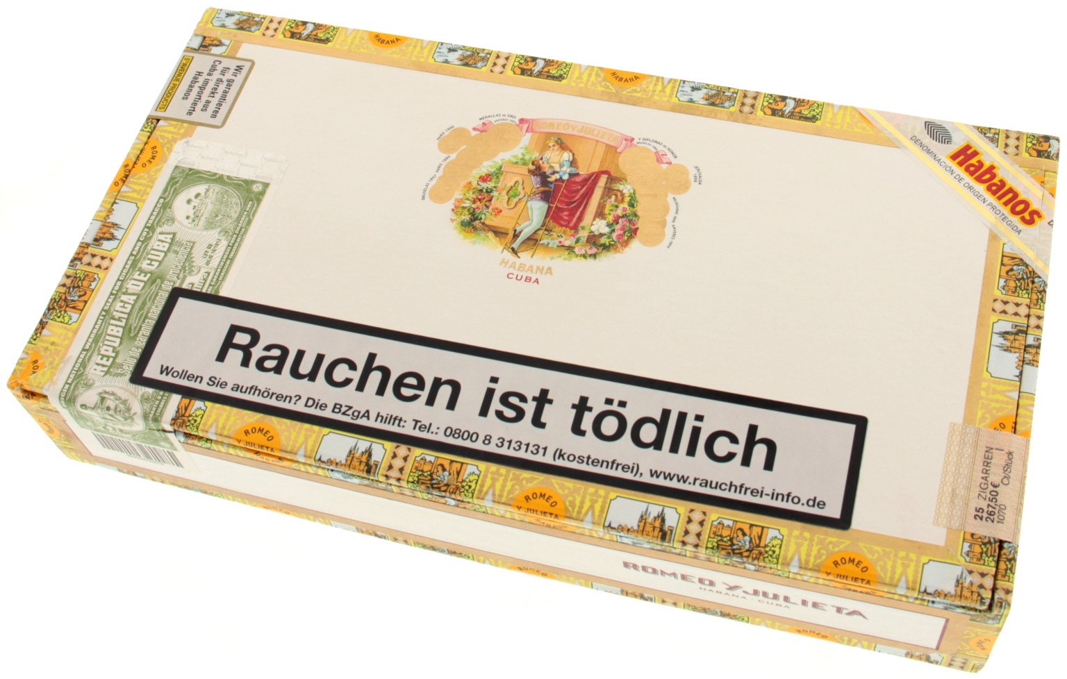 Xì gà Romeo Y Julieta Short Churchills- Hộp 25 điếu