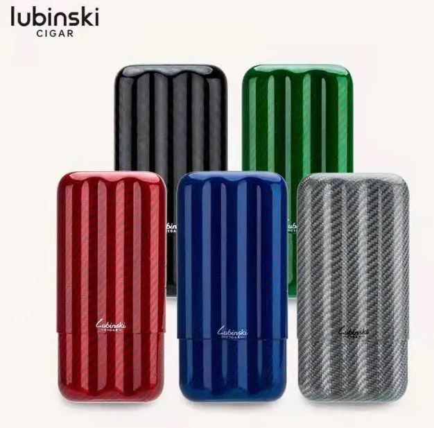 Bao đựng Xì gà sợi Carbon 3 điếu Lubinski YJA-70001