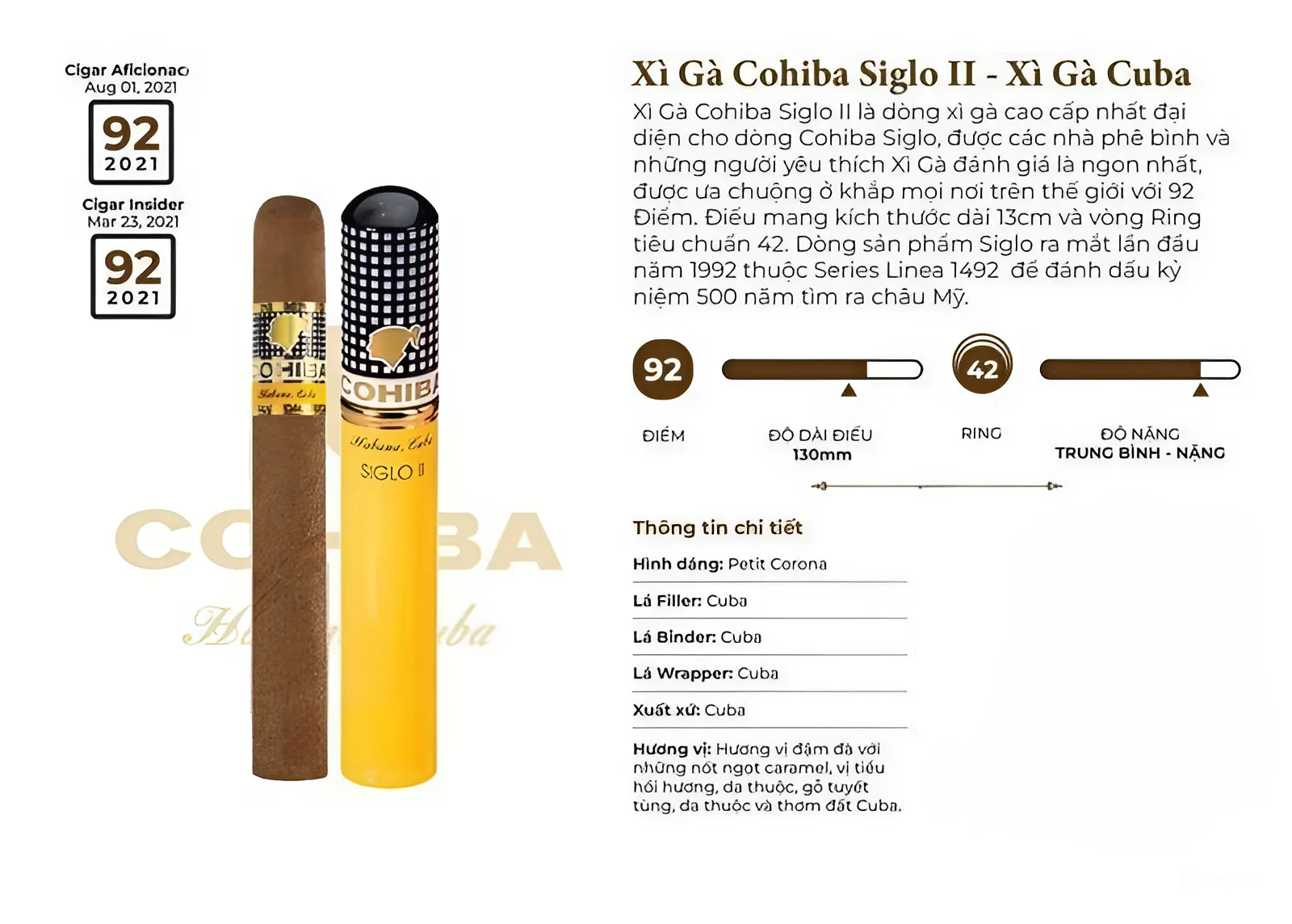 Xì Gà Cuba Cohiba Siglo II 2