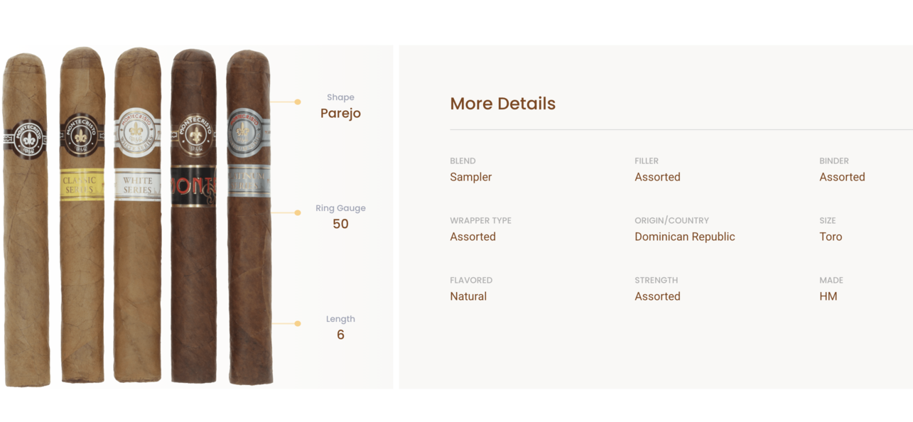 Xì Gà Montecristo Collection Series- Hộp 5 điếu