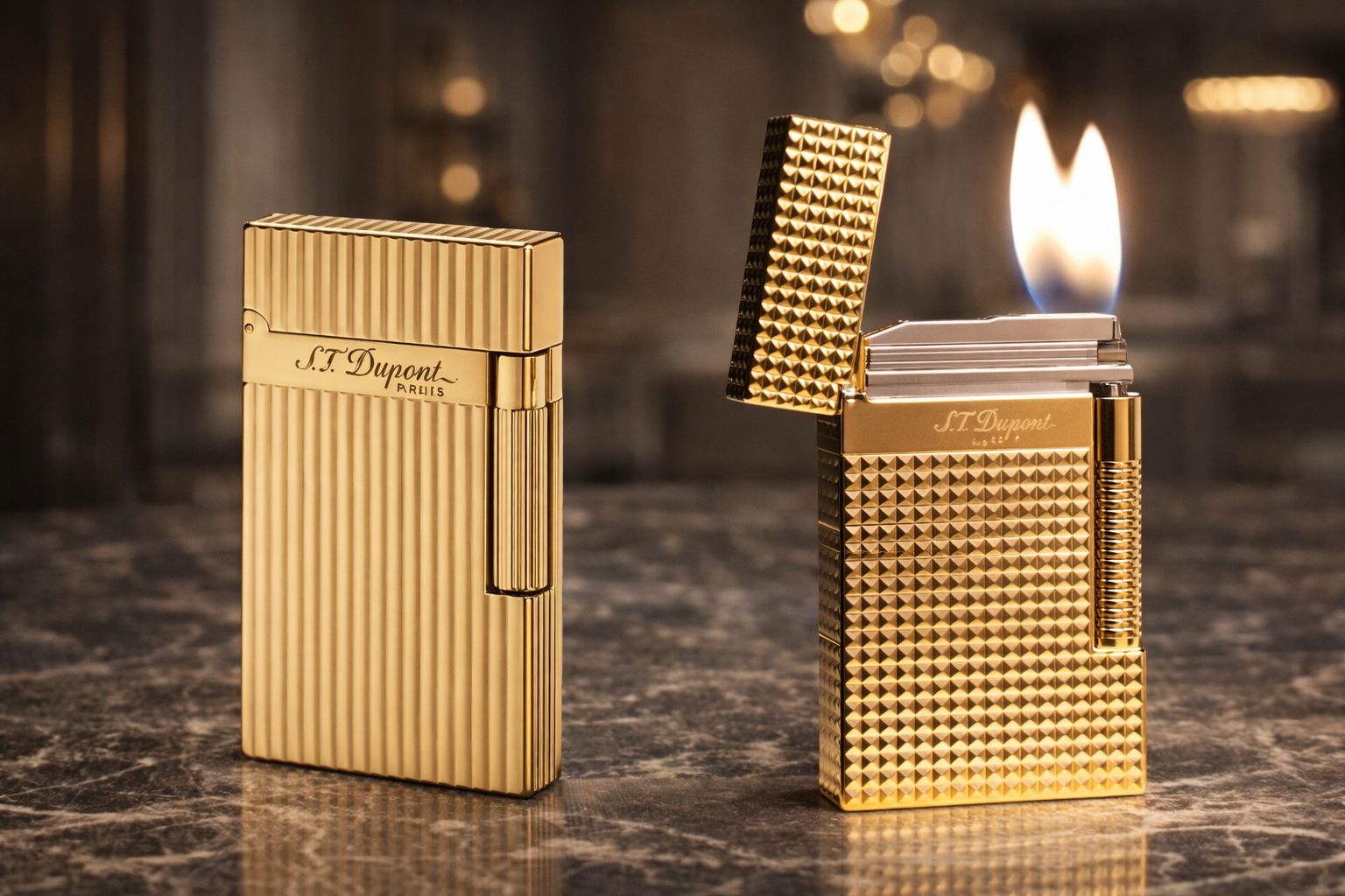 bật lửa dupont vàng khối