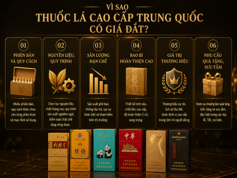 Alt ảnh: Các yếu tố khiến thuốc lá cao cấp Trung Quốc có giá đắt