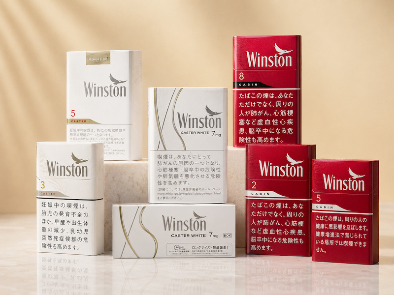 Thuốc lá Winston Nhật Caster White và Cabin Red
